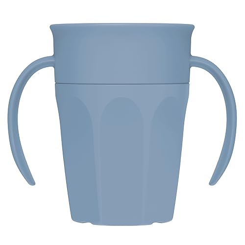 Vista 13 de Dr. Brown's Milestones Cheers 360 Taza de transición sin boquilla con asas, apta para viajes y sin fugas para bebés y niños pequeños, azul, libre