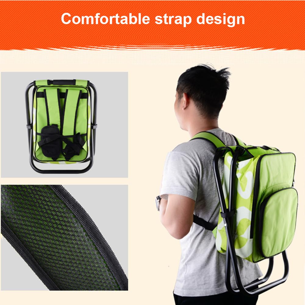 Vllcsla 2 in 1 Fishing Chair Carry Bag Wear-resistant Folding Camping Stool, for Adults 150kg, Heavy Duty - Image 3