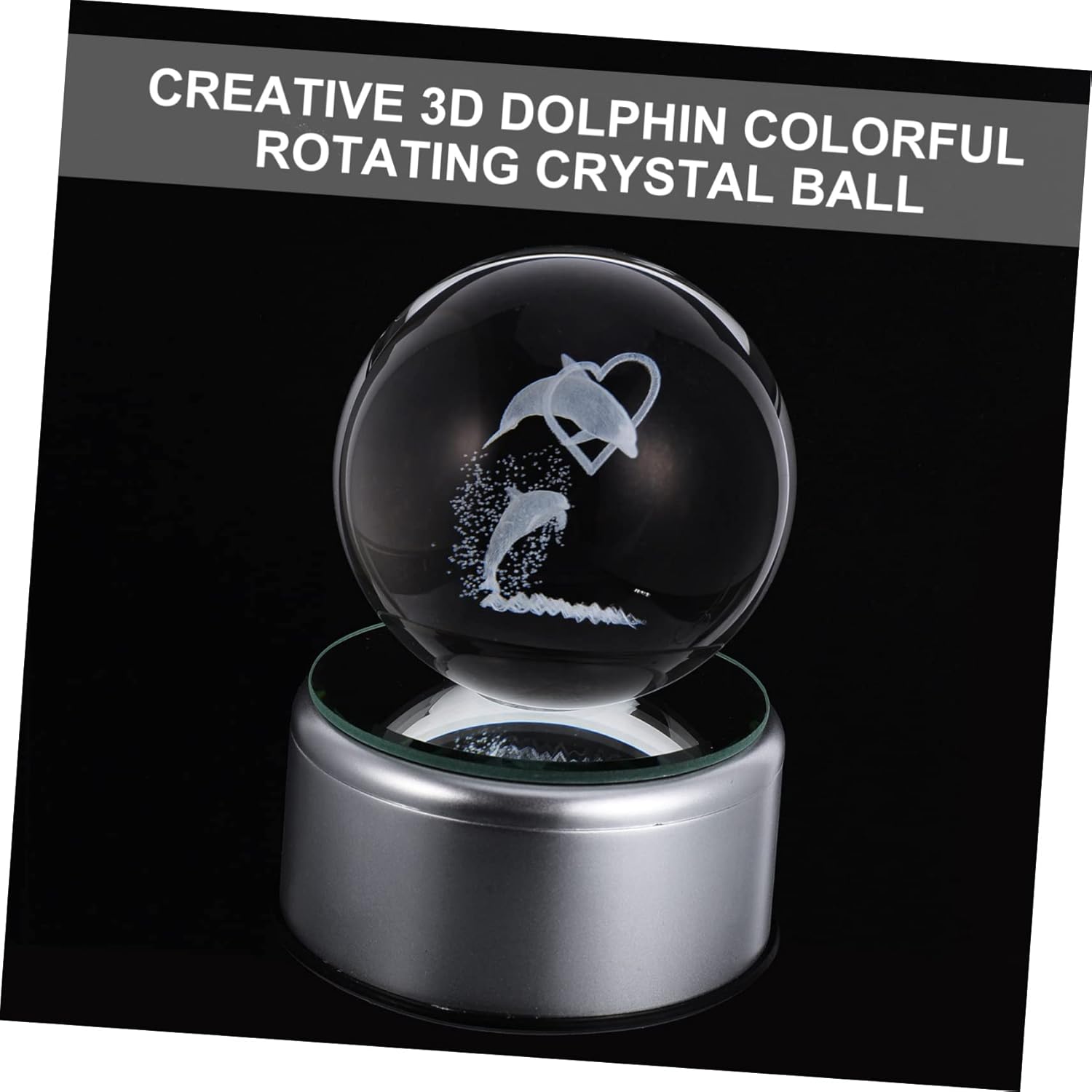 Dolphin Crystal Ball Decor Luminous Dolphin Sphere for Mom Ocean Animal Home Decoration