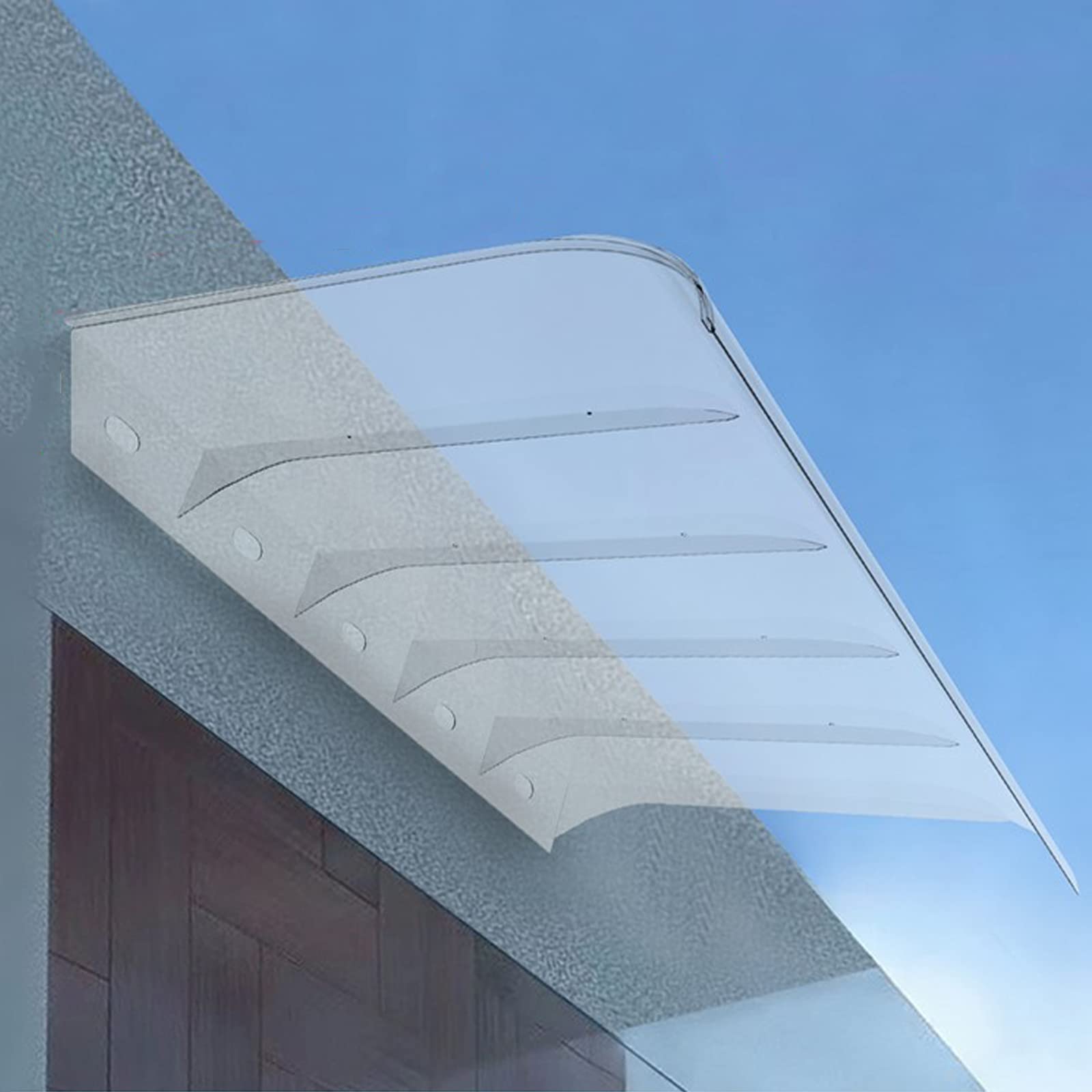 Dicke m Polycarbonat Klar Markise für Haustür Sonnenschutz & Regenschutz (50 x 170 cm) - Outdoor Baldachin für Hauseingang