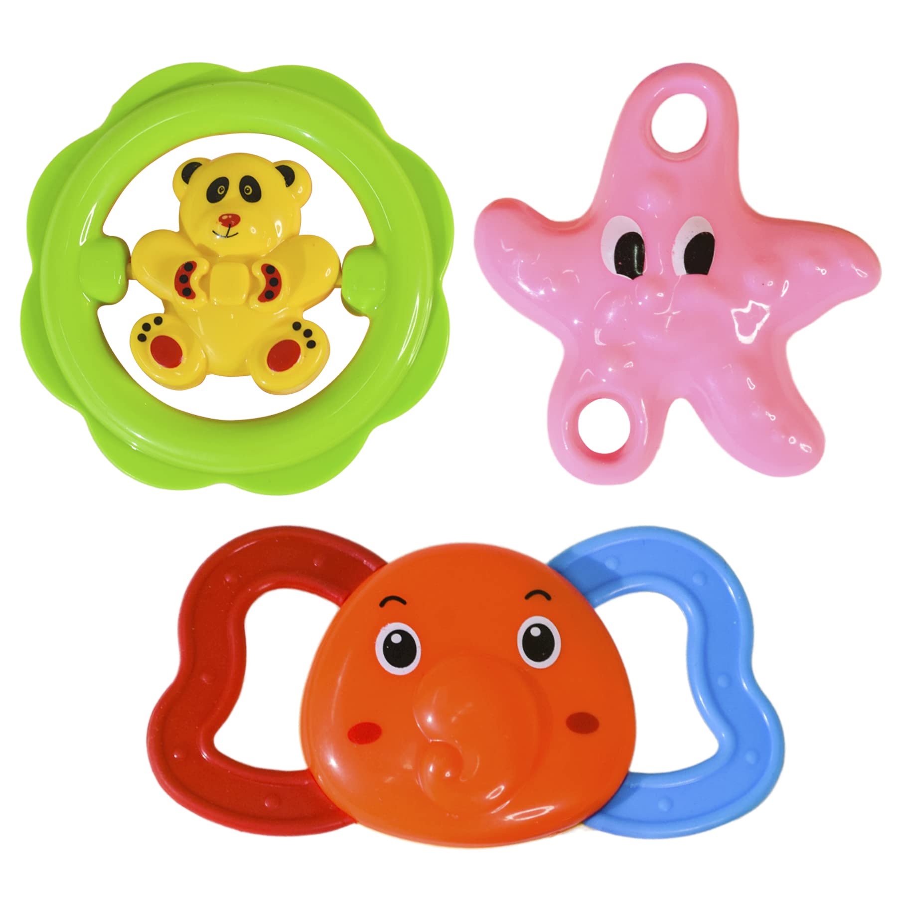 WISHKEY BPA Free Rattles and Teether Toys for Baby, Plastic Soft Soothing Teather Toy for Newborn Babies, Colorful Attractive Non-Toxic Rattle Set for Infants (Pack of 3, Multicolor) (B0BGNRRSP7) Amazon Price History, Amazon Price Tracker