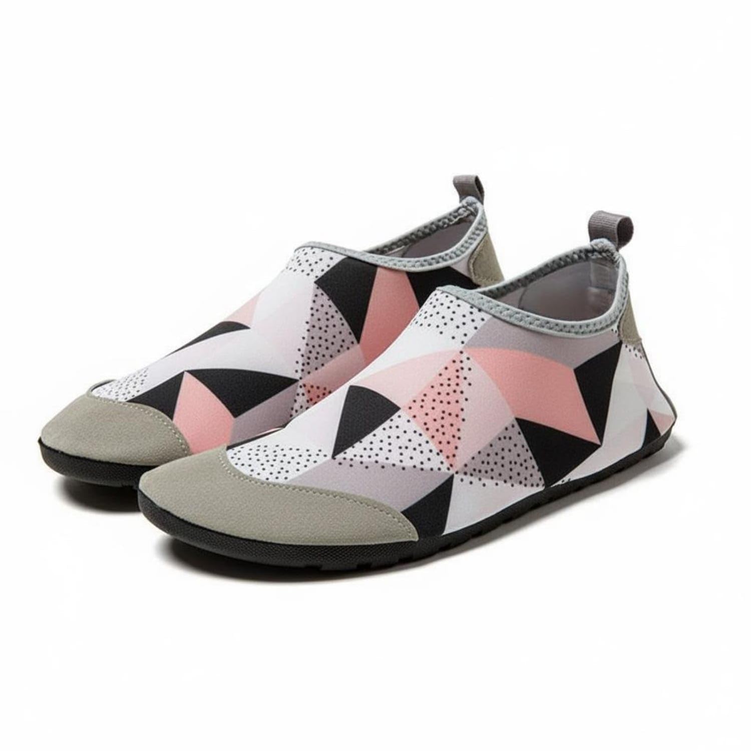 Breathable Quick-Dry Wading Shoes Foldable Non-Slip Beach Shoes Quick-Dry Water Socks for Men, Women, Kids, Snorkeling, 35-36, Pink Geometric-image-15