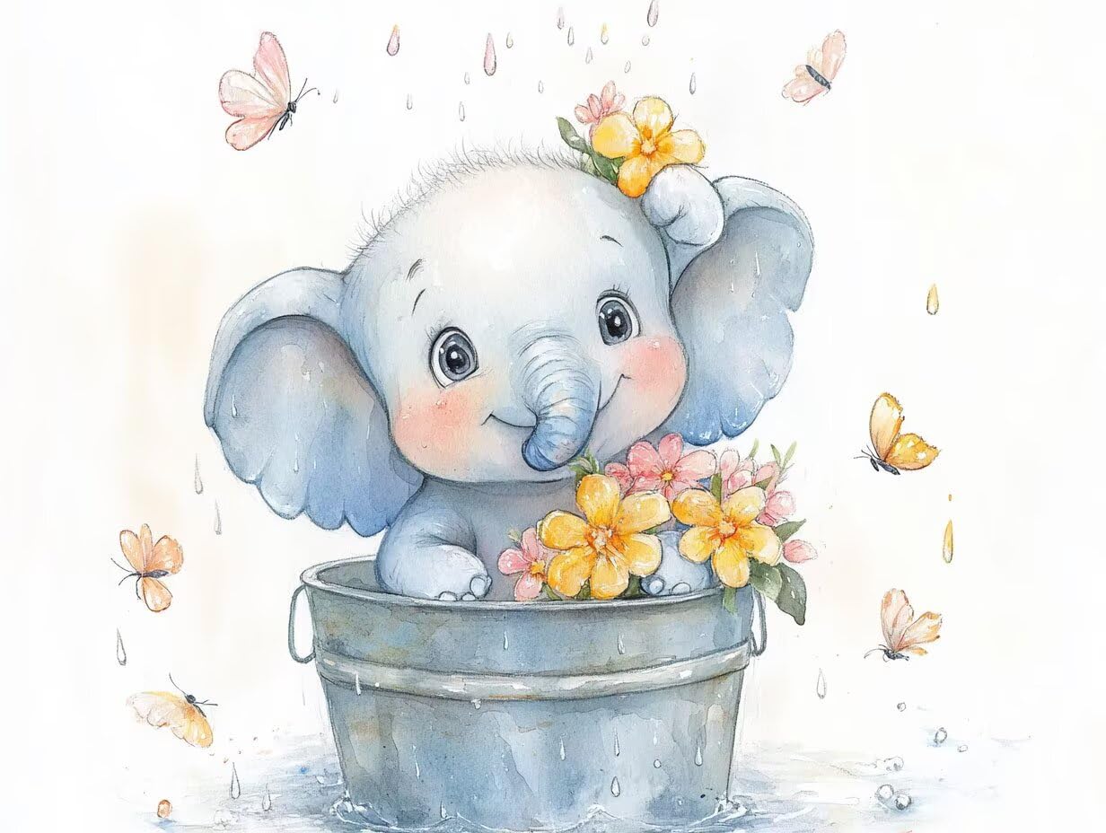 Peinture Numero Adulte Fleur Coloriage par Numero Adulte éLéPhant DIY Paint by Numbers, avec Pinceaux Peinture Loisir Creatif Enfant Numéro D'art Cadeau Femme, Pour Decoration Maison 80x100cm H - 909