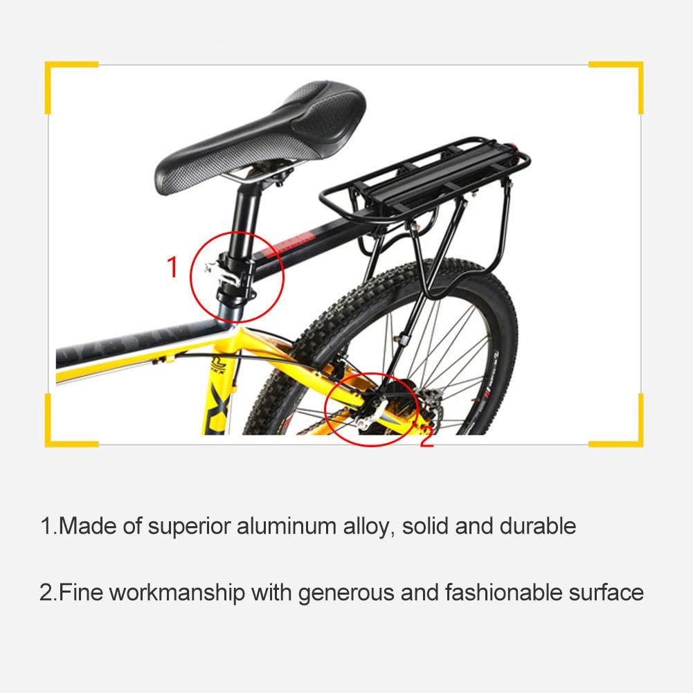 Universal Fahrrad Gepcktrger Fr 26-29 Zoll MTB & Touring - Einstellbar,  Scheibenbremse, 50kg Traglast, Aluminium