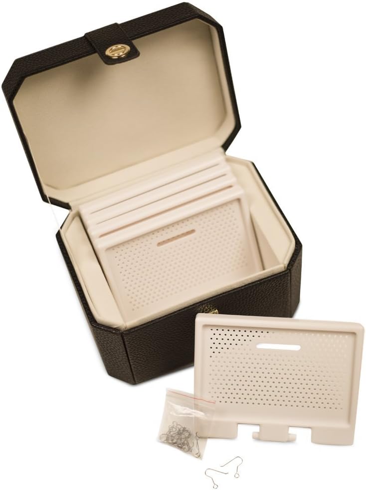 1030 Earring Chalet Vanity Jewelry Box, 8 by 5-1/2 by 5-3/4-Inch, Midnight Black