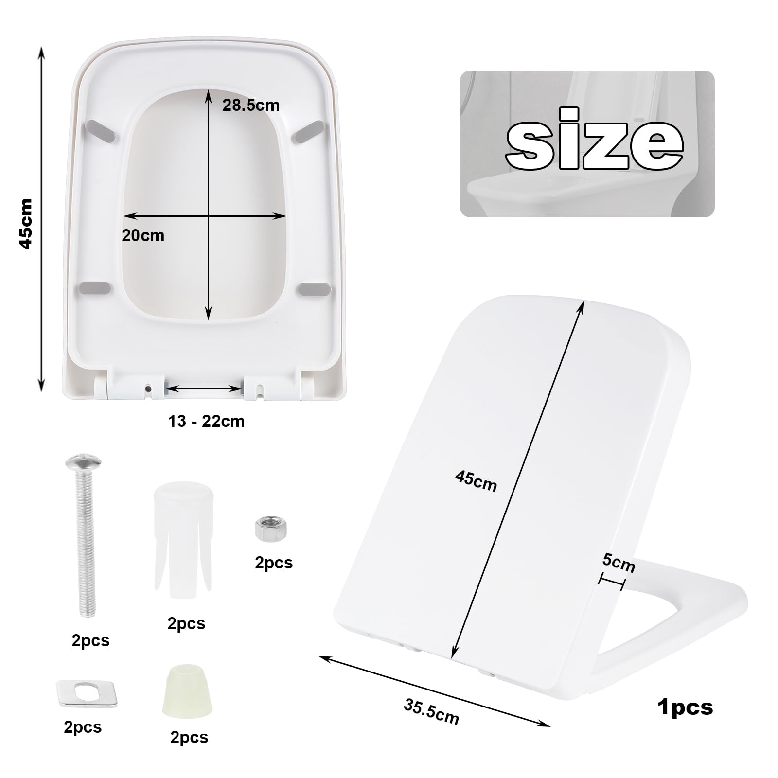 Sedile WC Soft Close Sedile WC Con Chiusura Morbida - Bianco Sedile WC Soft Close Sedile WC Con Chiusura Morbida - Bianco
