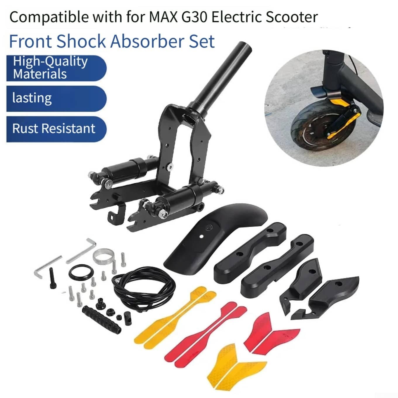 Ride Comfort - Horquilla mejorada para Ninebot para Max G30 E-Scooter Ride