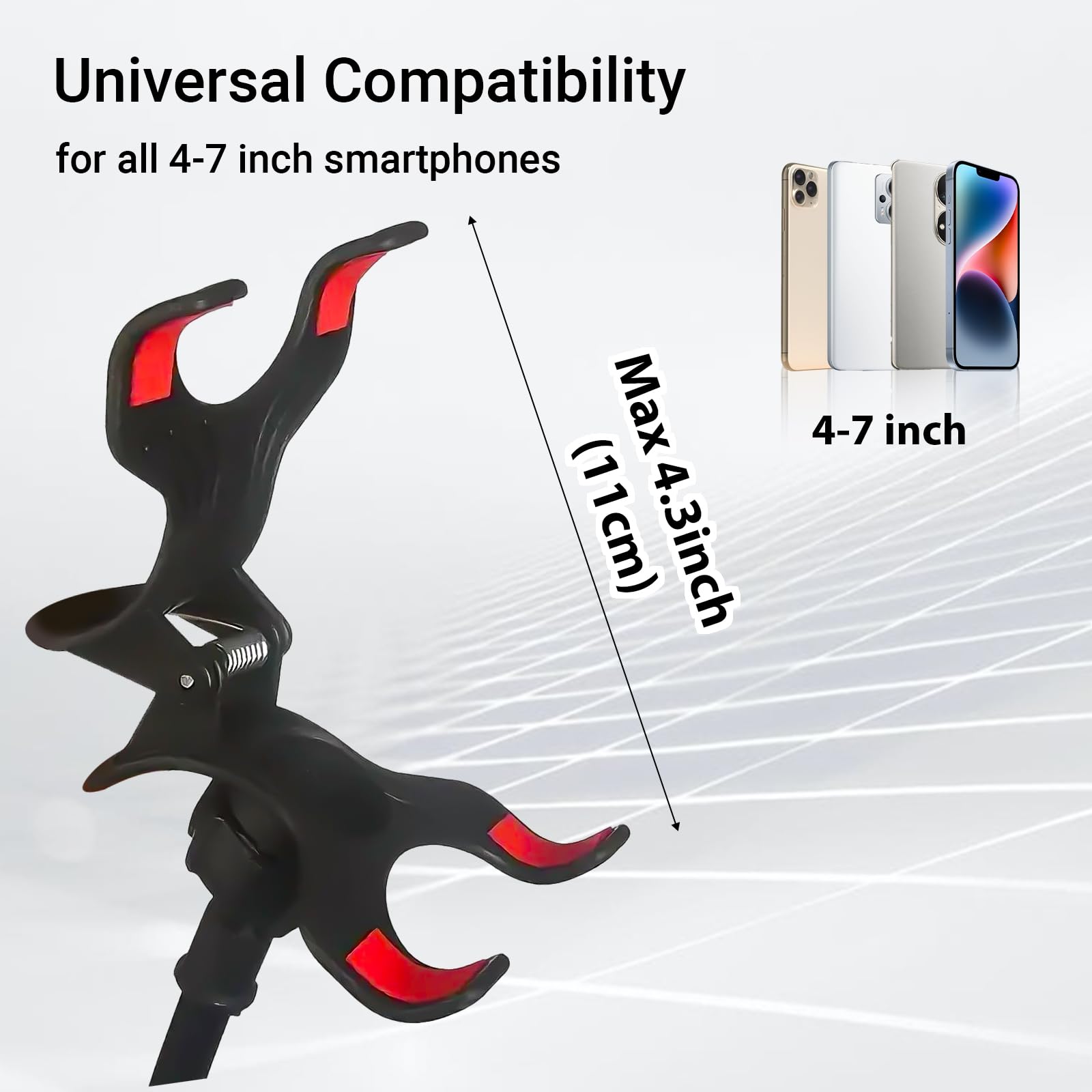 Kuryai Gooseneck Bed Phone Holder, Flexible Long Arm Clip On Phone Holder for Bed, Desk, Headboard, Bedside, 360 Adjustable Cell Phone Clamp Mount Stand, All 4-7" Cellphone
