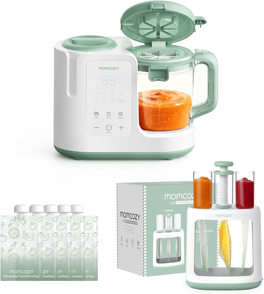 Baby Food Maker & Squeeze station | One-Step Auto Steam & Blend Food Processor and Pouch Filler for Homemade Baby Puree