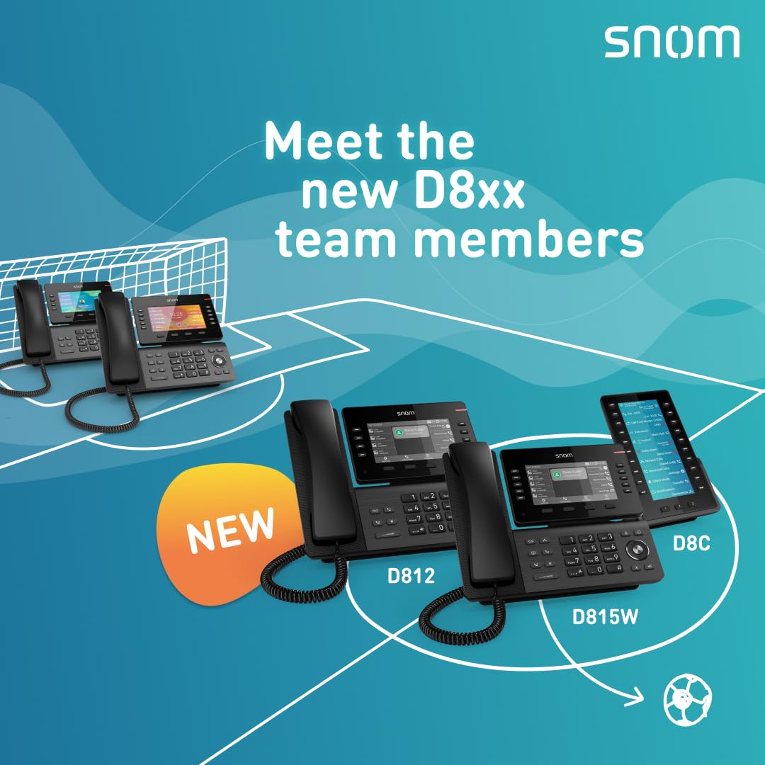Snom D8C Erweiterungsmodul, 6,8" TFT, 20 Tasten, Schwarz | VoIP Tastenpanel mit BLF & Direktwahl-Funktion – Sidecar für Rezeption, Callcenter und Power-User, kompatibel mit D8xx
