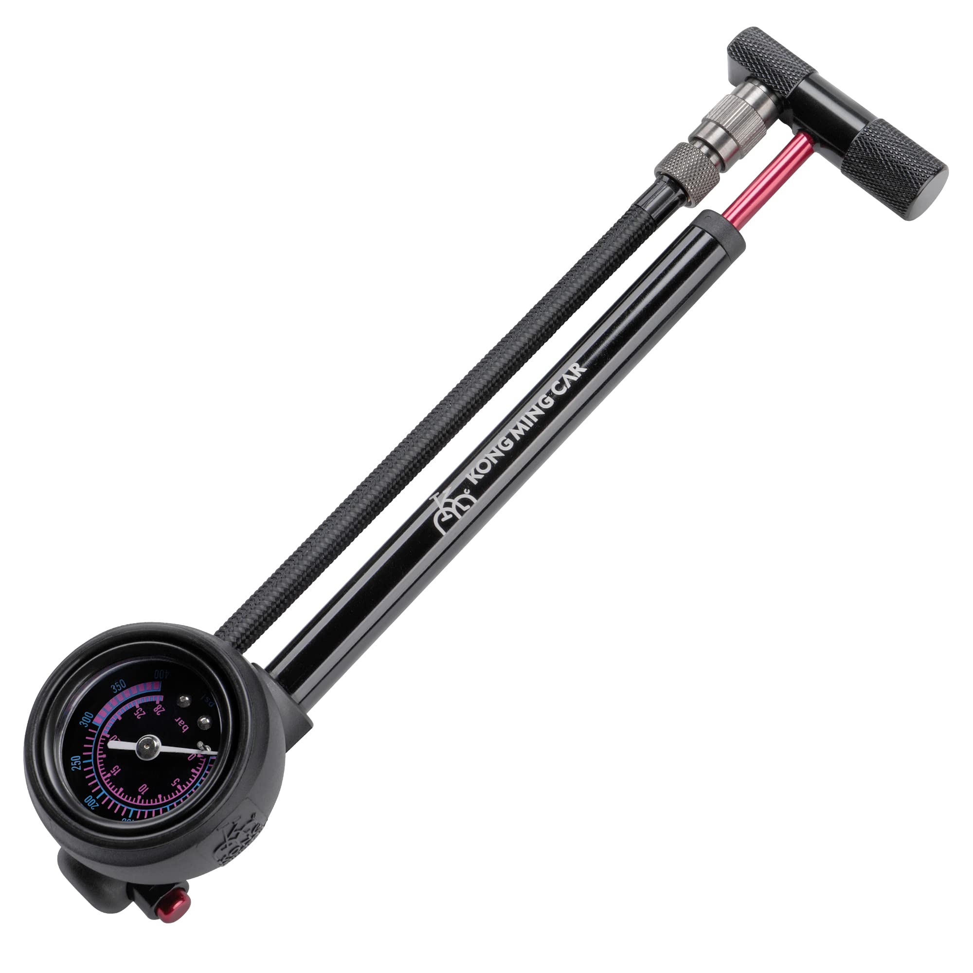 High Pressure Shock Pump - 400 Psi for Front Fork and Rear Bicycle Suspension Air Shocks-Bike Shock Pump with No-Loss Schrader Valve