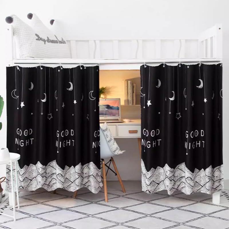PENINSULA LOVE Bottom Bunk Bed Curtains Breathable Blackout Canopy Single Bed Privacy Curtain Dorm Home Dust-Proof Shading Drapes Underbed Loft Tent Canopy with Rope and Loop