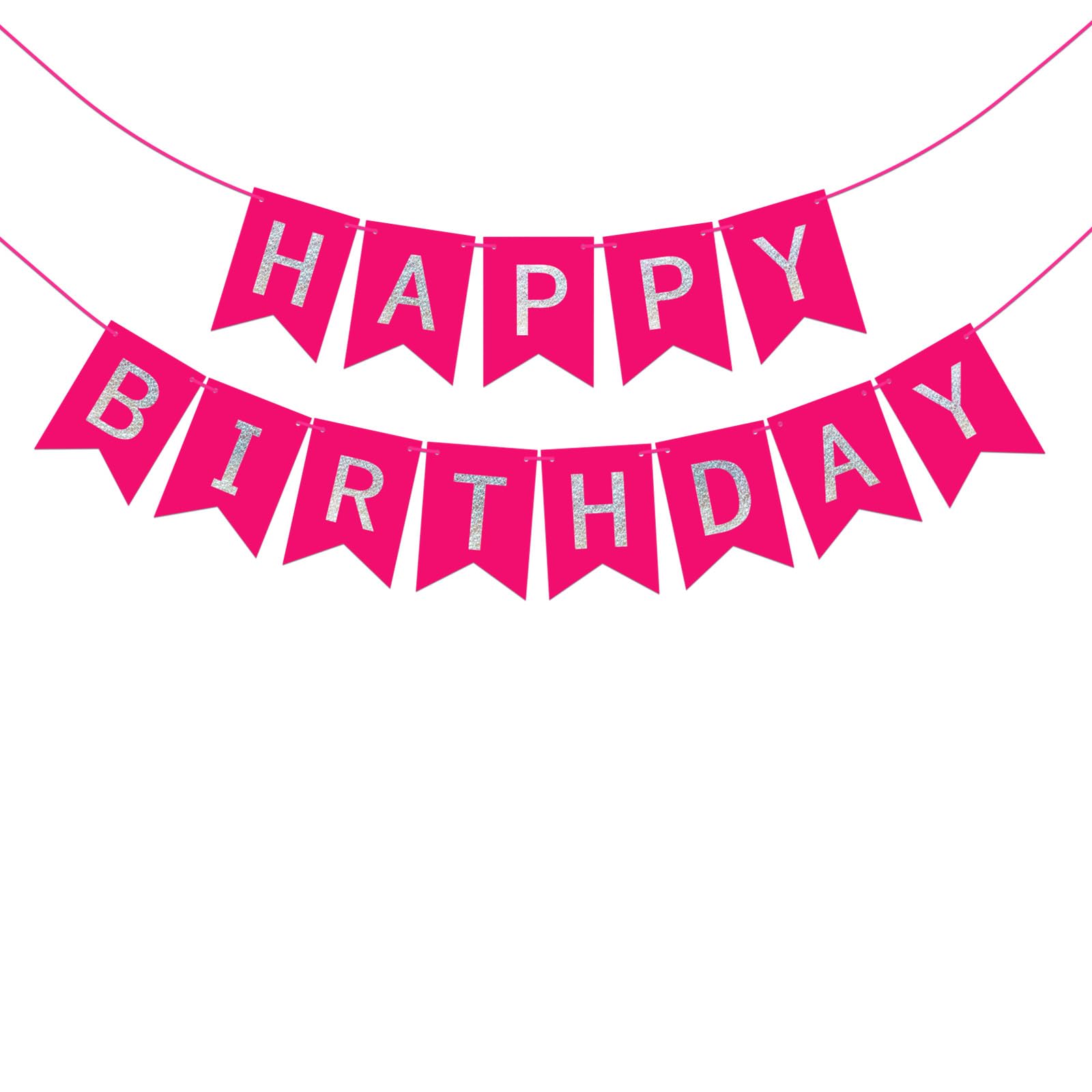 Striscione Rosa Happy Birthday | Ghirlanda Di Carta Per Feste | Decorazioni Per Compleanno Ragazza E Donne | Sfondo Foto