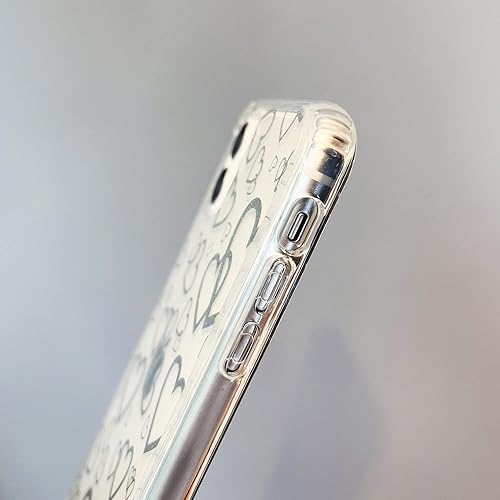 Miniatura 4 de Funda transparente para iPhone 11 Pro Max con diseño holográfico de corazón con purpurina láser, brillante, bonita, a prueba de golpes, para mujeres