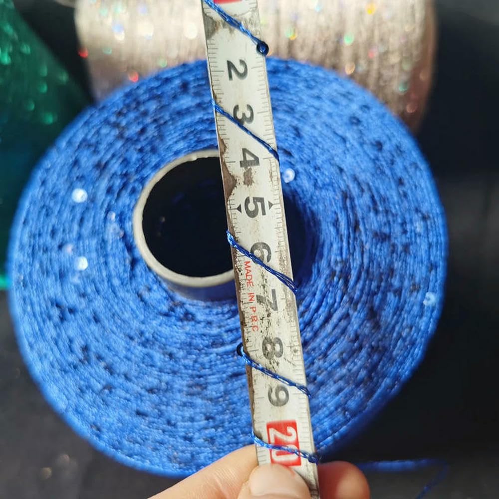 Filato di Paillettes di Seta ghiacciata Estiva da 500 g, Speciale Filato Mercerizzato Fai da Te, Paillettes da 2 mm, Filato per Maglieria a Mano, Filo per Maglieria per Maglioni di Bambole