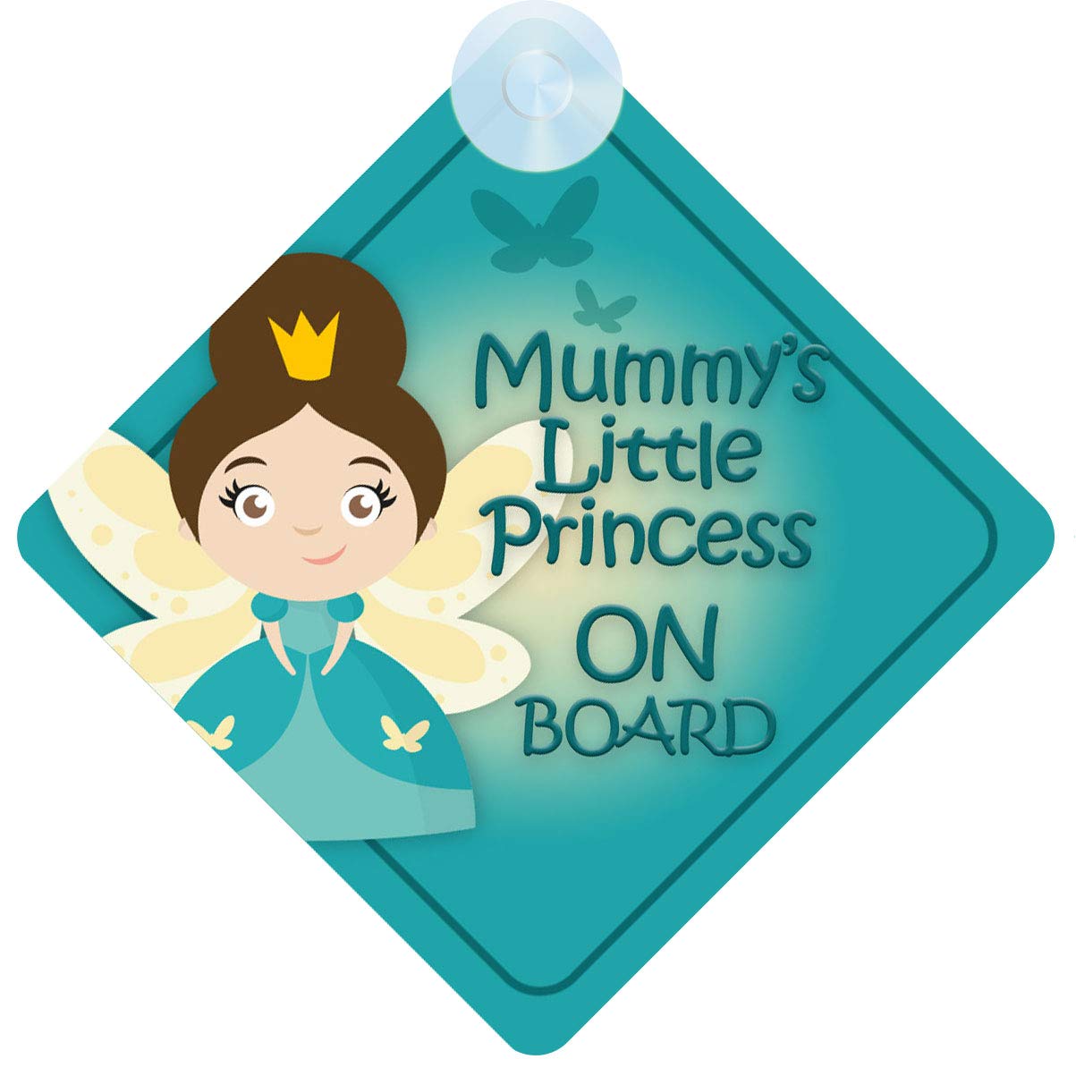 Qg Ltd Girls Pink Mummy's Little Princess On Board Car Sign For Children/Baby Non Personalised Character Theme Mlp015