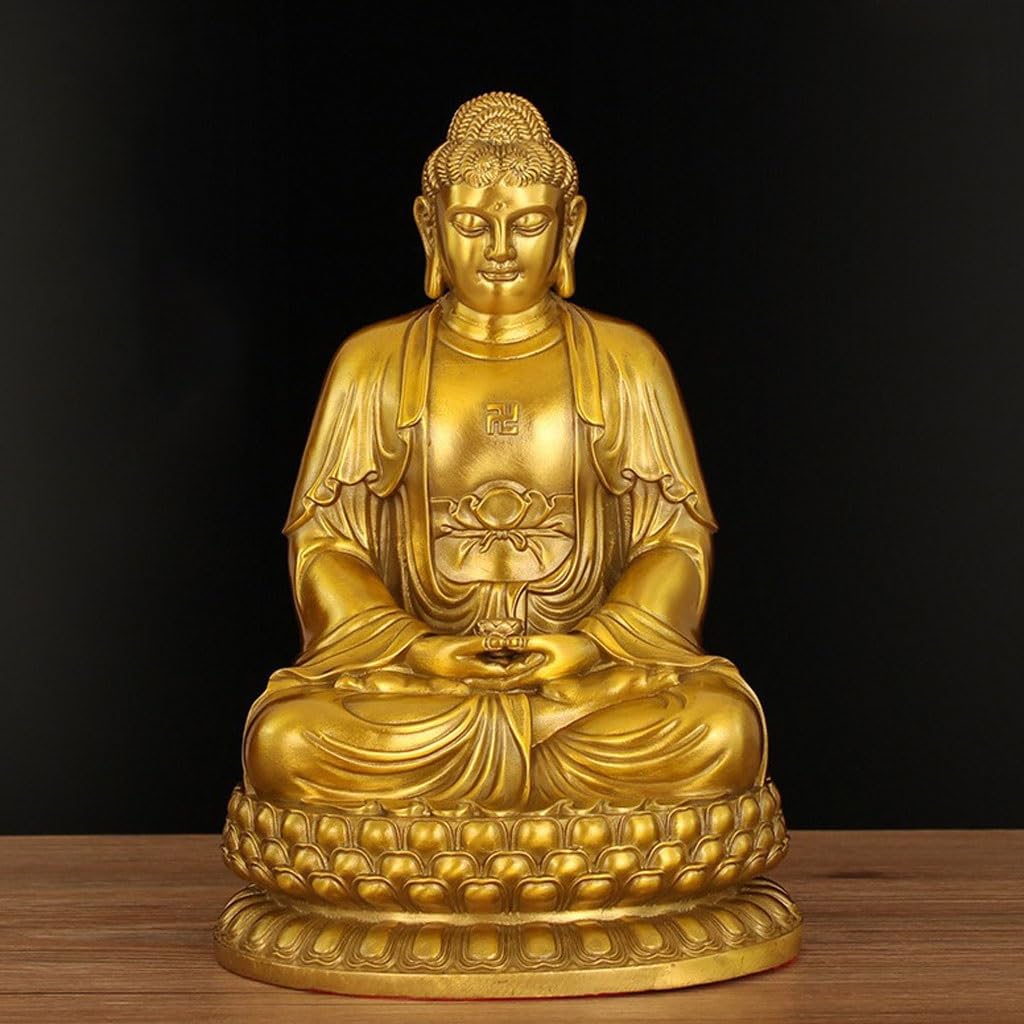 Posąg Buddy do wnętrz mosiężny Zen Dom Posąg Buddy Ozdoby Biuro Salon Wejście Dekoracyjne Ozdoby Medytująca Figurka Buddy Rzeźba