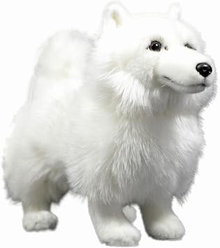 lilizzhoumax Samoyed Stuffed Animal,Realistic Dog Plush,Super Soft Plush,Toys for Kids,Lifelike Dog Figure Toy,Girl Toys,Gift for Kids,Valentines Day Gift, Home DecorWhite 12 inch
