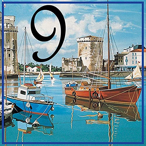 Numérotation de maison en faience - Carreau de 10,8x10,8cm - Numéro au choix Cover