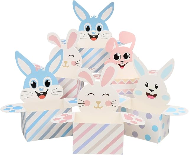 LOKIPA Easter Small Gift Boxes,3 Inch Easter Bunny Treat Candy Boxes Pack of 8