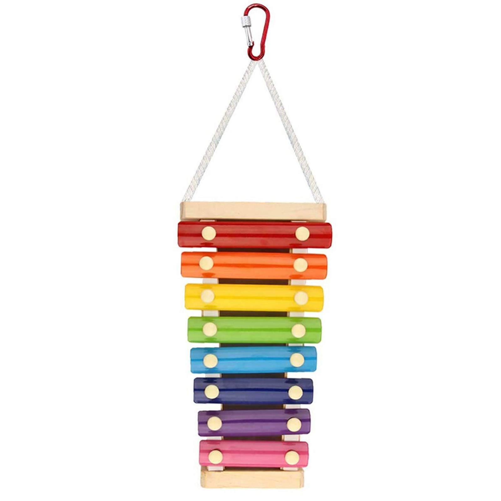 Aferzov A Ferzov Chicken Xylophone Toy - Suspensible Funny Xylophone Toy With 8 Metal Keys | Chicken Coop Pecking Toy Rainbow Color, Pet Parrot Rooster Chicken Coop Pecking Toy Decor