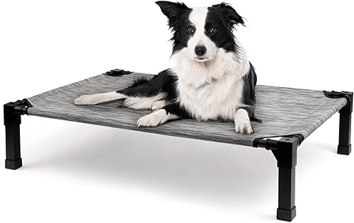 Miniatura 9 de Cama elevada refrescante para perros, catre elevado para perros con malla transpirable lavable y marco de metal, portátil para uso en exteriores e