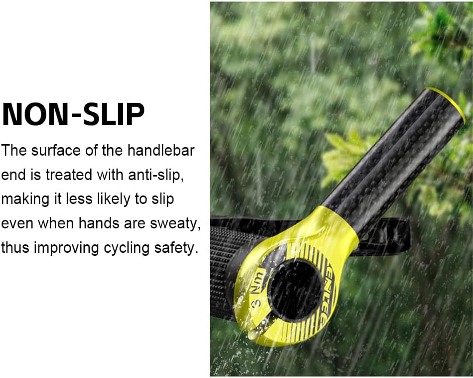 HUIOP Handlebar Ends, Carbon Fiber Handlebar Ends Mountain Bike Handlebar Grip Bike Vice Handlebar