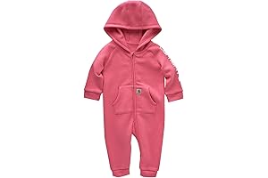 Cozy and Snug: Baby Girls' Long Sleeve Zip Front Hooded Coverall
