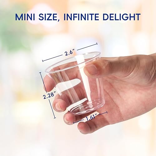 Vista 34 de JOLLY CHEF Vasos de plástico desechables transparentes de 9 onzas, paquete de 100 vasos de plástico transparente, vasos de fiesta resistentes, vasos