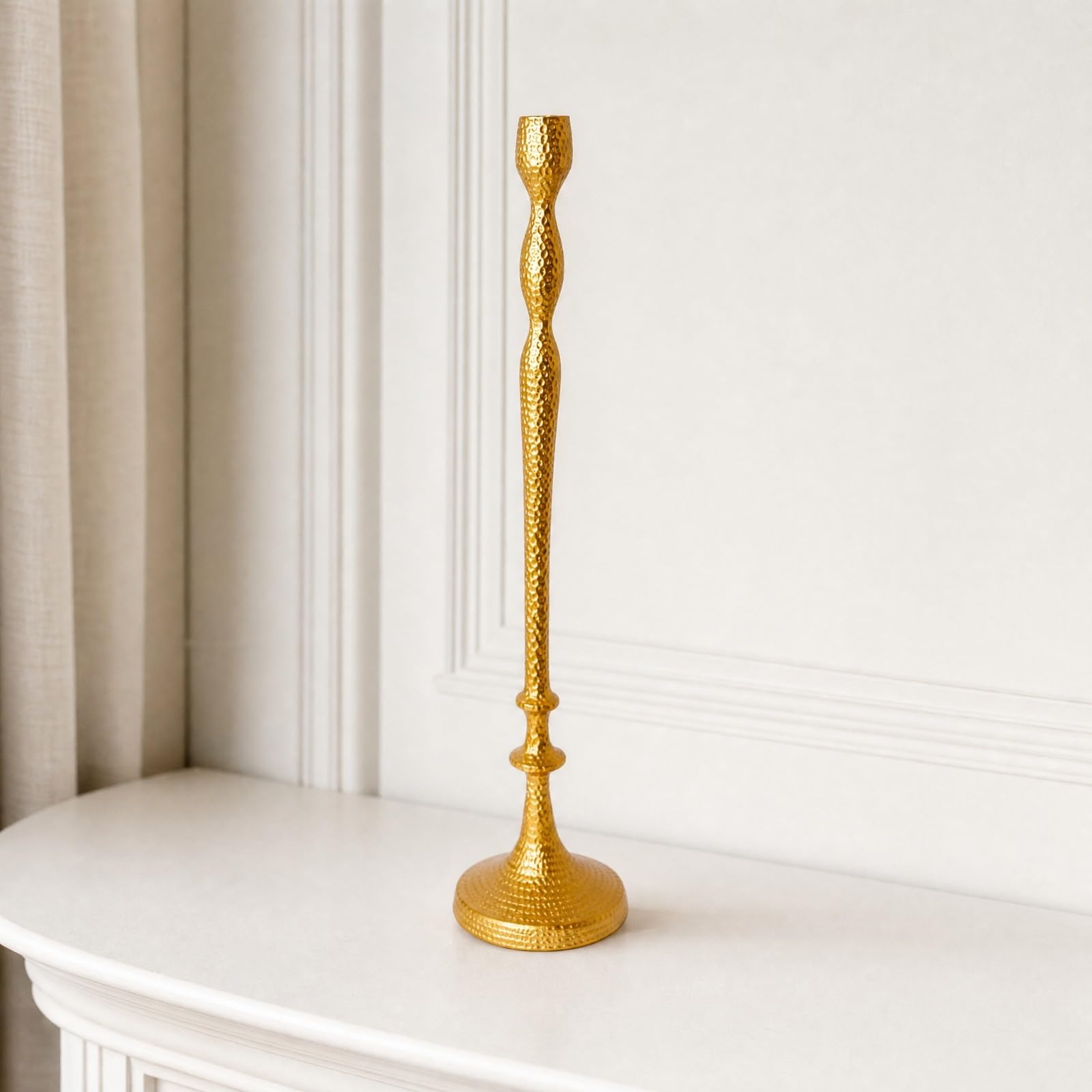 Portacandela in Alluminio Decorativo | Portacandele da Tavolo, Stabile, Candelabro a Stelo Singolo, per Soggiorno, Hotel, Interior Designer, M