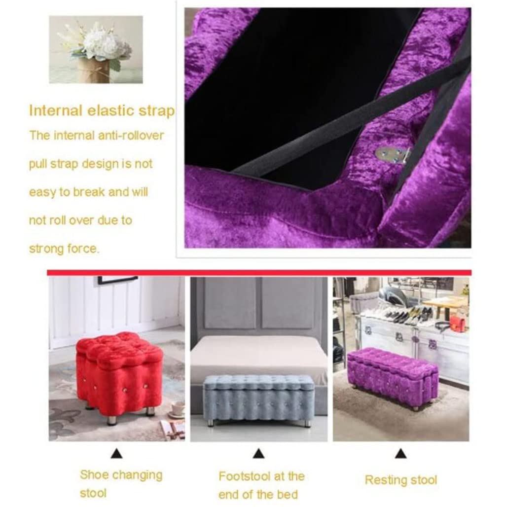 Taburete de Almacenamiento, reposapiés Rectangular con Almacenamiento, con Tapa Plegable, Estilo nórdico Sencillo, Sala de Estar, sofá, Banco, Dormitorio, pie de Cama, ta