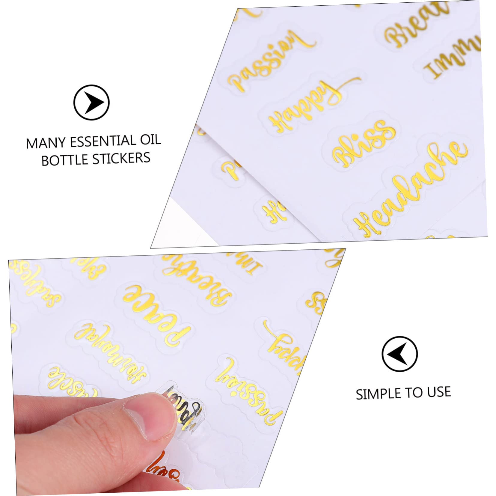 NUOBESTY 3 Set Di Adesivi 100 Etichette Adesive Decorative Per Bottiglie Di E Cosmetici 10 Fogli * 3