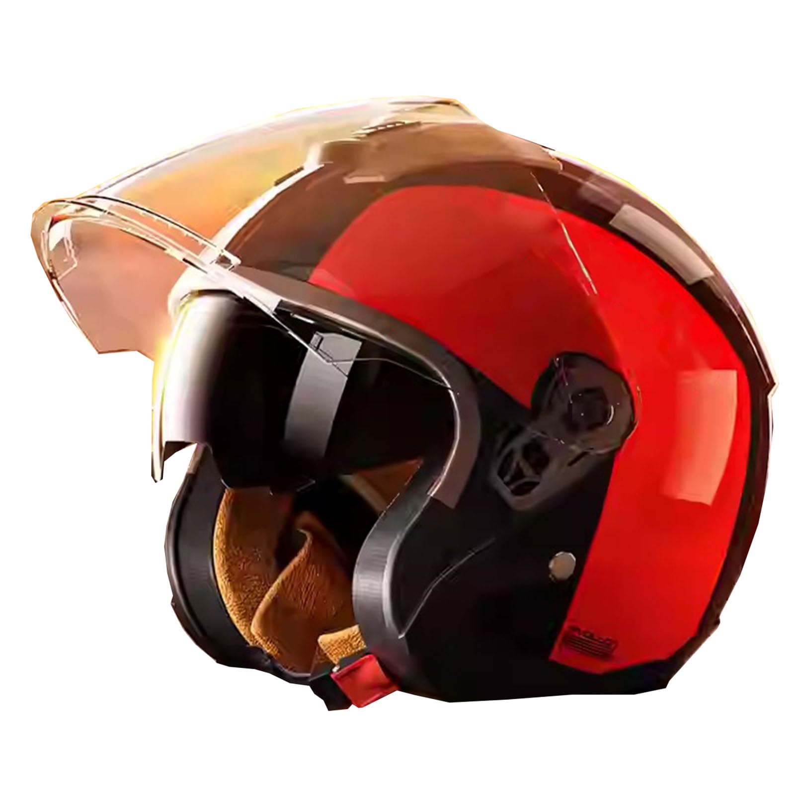 Casco de motocicleta de cara abierta JATIBOSH 3/4 retro vintage para hombres y mujeres adultos