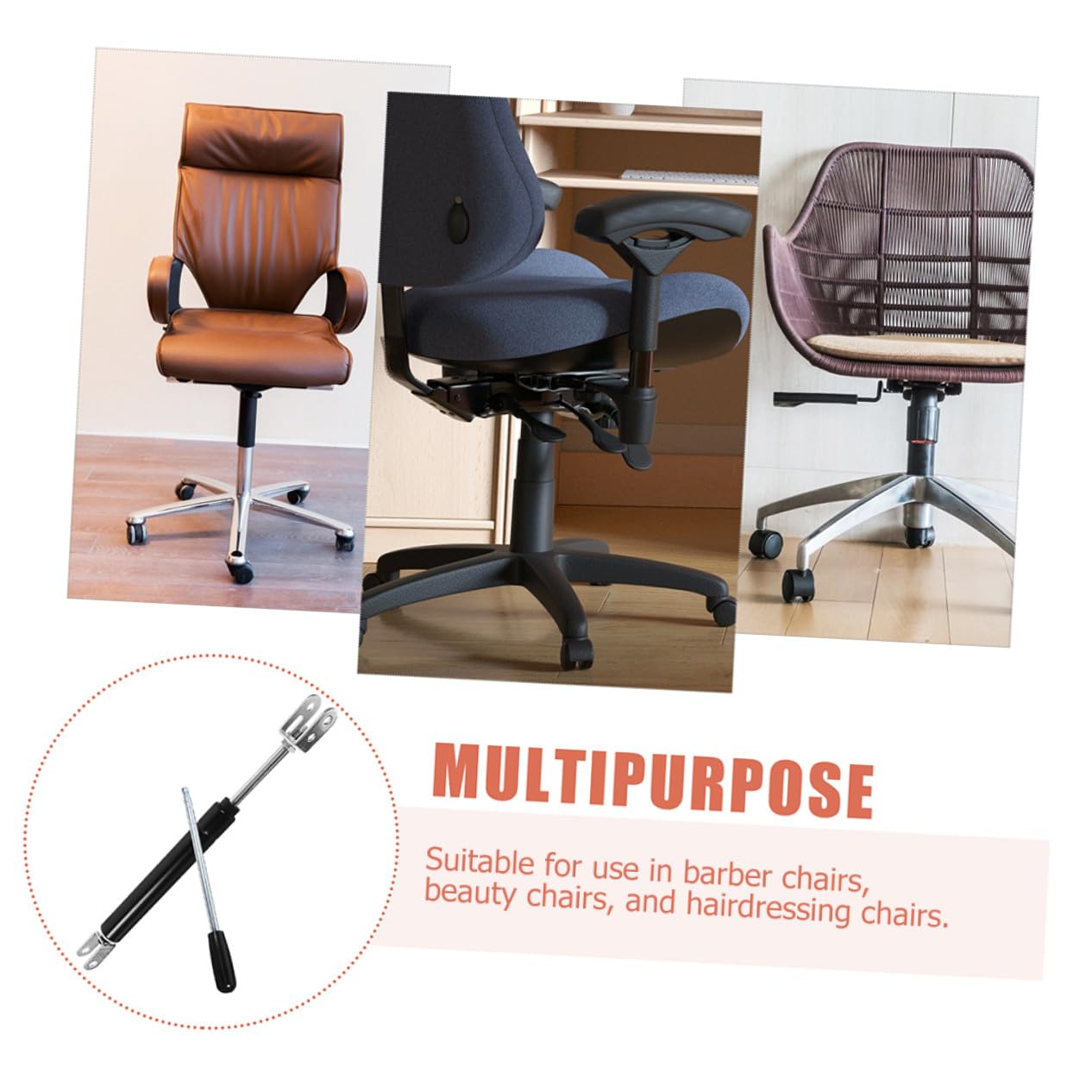 Ressort à Gaz Noir 300 N en Fer pour Chaise de Salon, Lot de 2 Sets de Sets | Adaptation, Usage Coiffure et Salon, Pièce de Rechange pour Fauteuil de Barbier