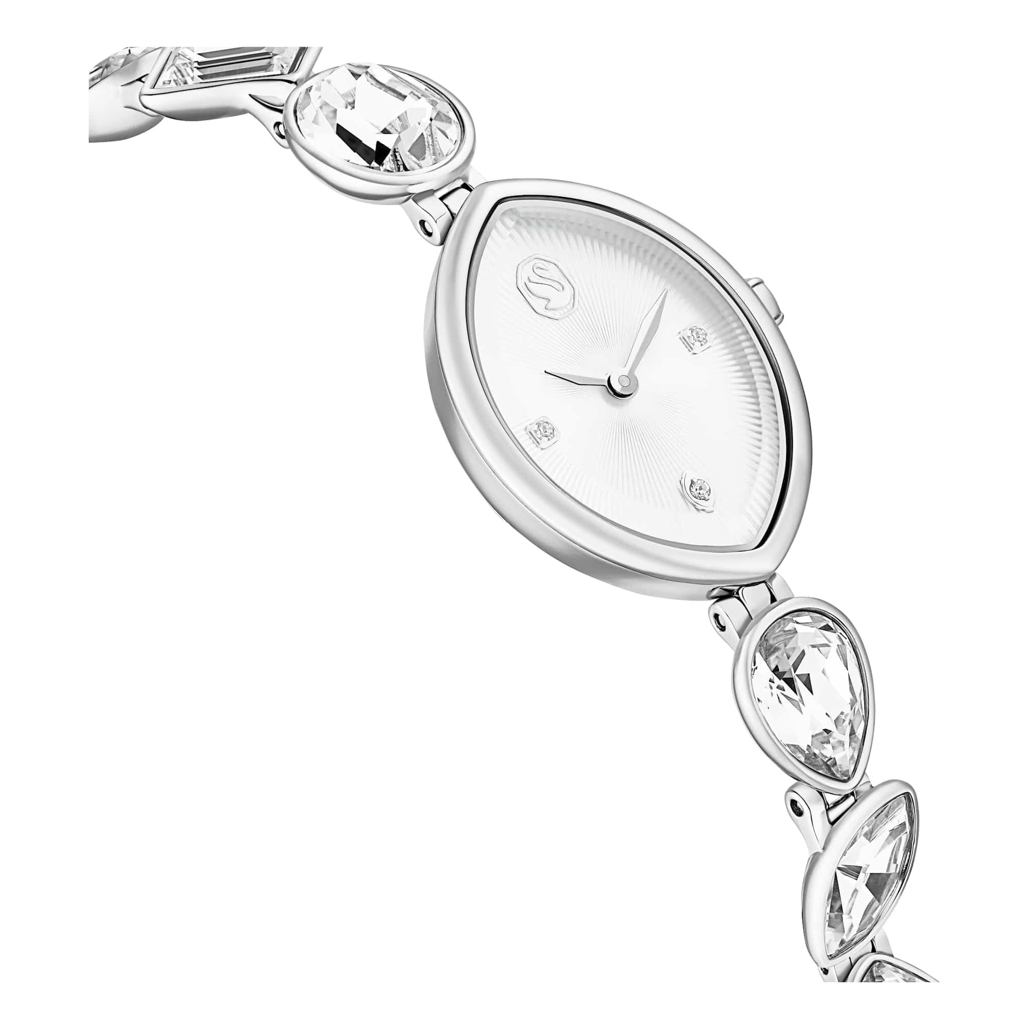 Swarovski Reloj Gema, Pulsera de Cristal, Tono Plateado, Acero Inoxidable