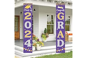 Exclusive Graduation Decorations 2023 Class of 2024 Banner: Purple Graduation Banner Decorations...