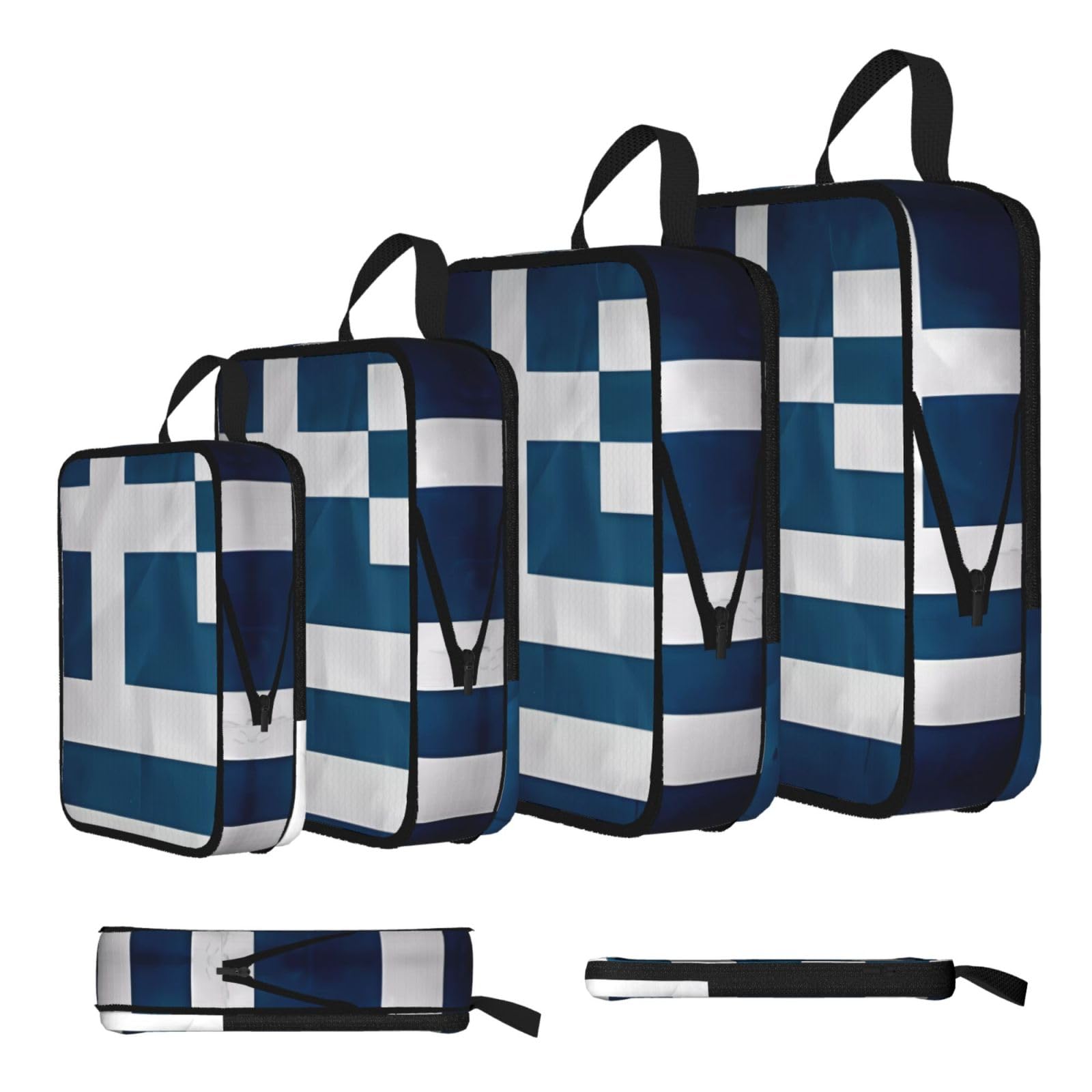 greek flag Compression Packing Cubes 4 Piece Set