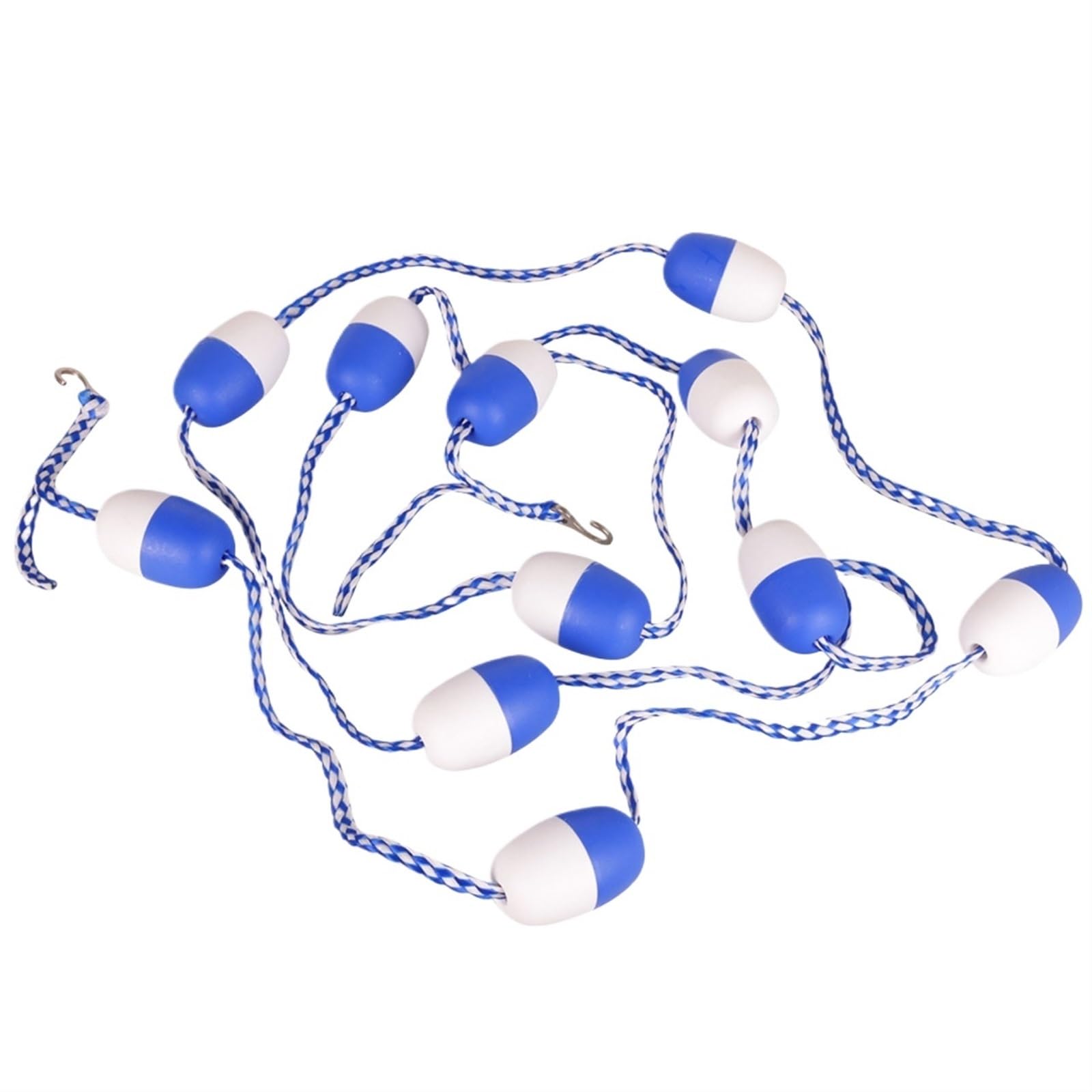 Corde de séparation de sécurité pour piscine 5,5m avec 11 flotteurs et crochets