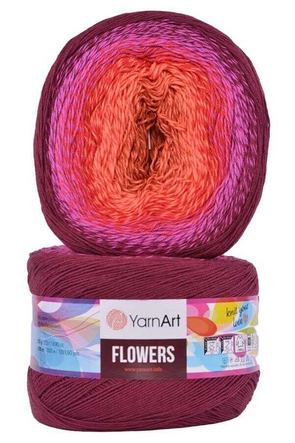 Image of YarnArt Cotton Acrylic Blend - 55% Cotton 45% Acrylic 250gr 1094yds Multicolor Rainbow Crochet Yarn - Fine Sport Yarn - Skein (310)