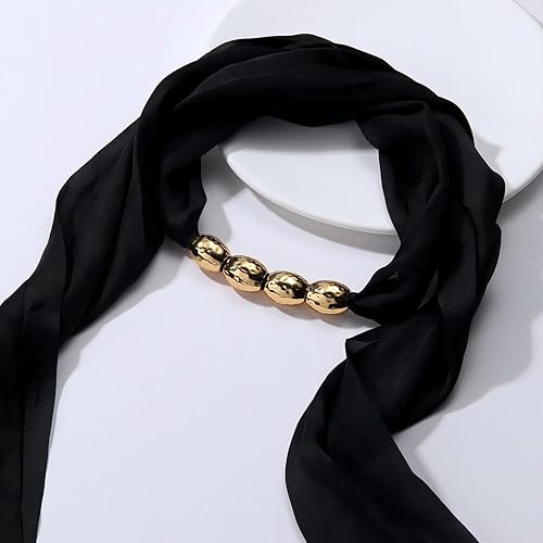 Miniatura 2 de Collar de bufanda para mujer, collar con dije, collar de cuentas de oro de 18 quilates, collar vintage de estilo francés, regalo de joyería para