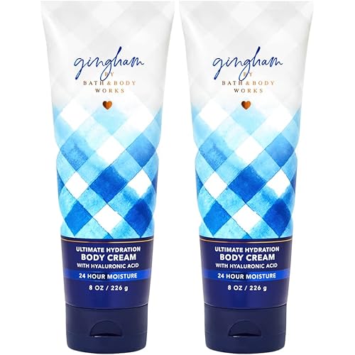 Bath and Body Works Gingham Body Cream Ultimate Hydration Gift Set For Women 2 Pack 8 Oz. (Gingham)
