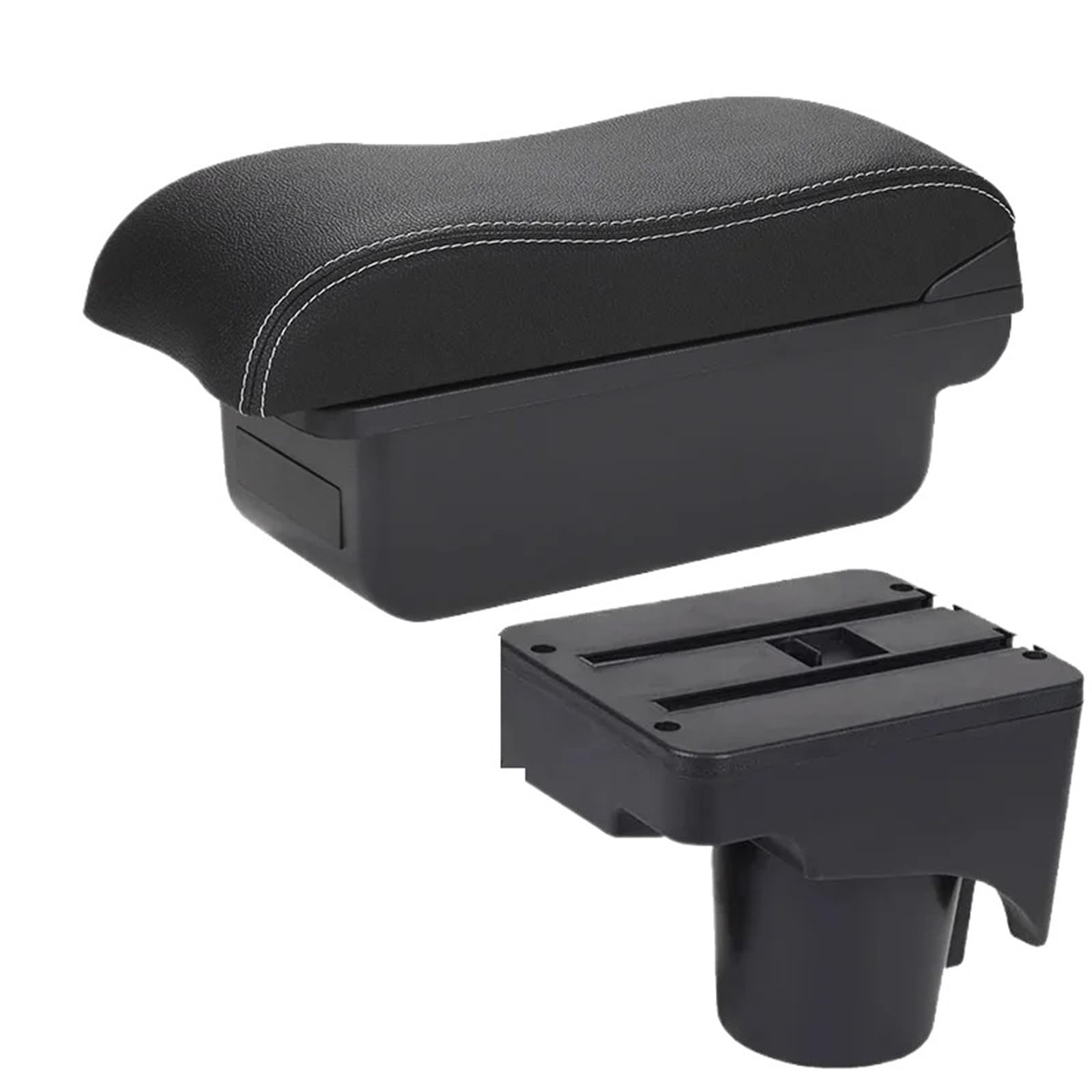 NOKRGQW Car Armrest Box For Scirocco Sagitar For VW For Golf 6 5 Mk6 MK5 For Jetta 5 Car Armrest Car Storage Box(C3 Black white NOUSB)