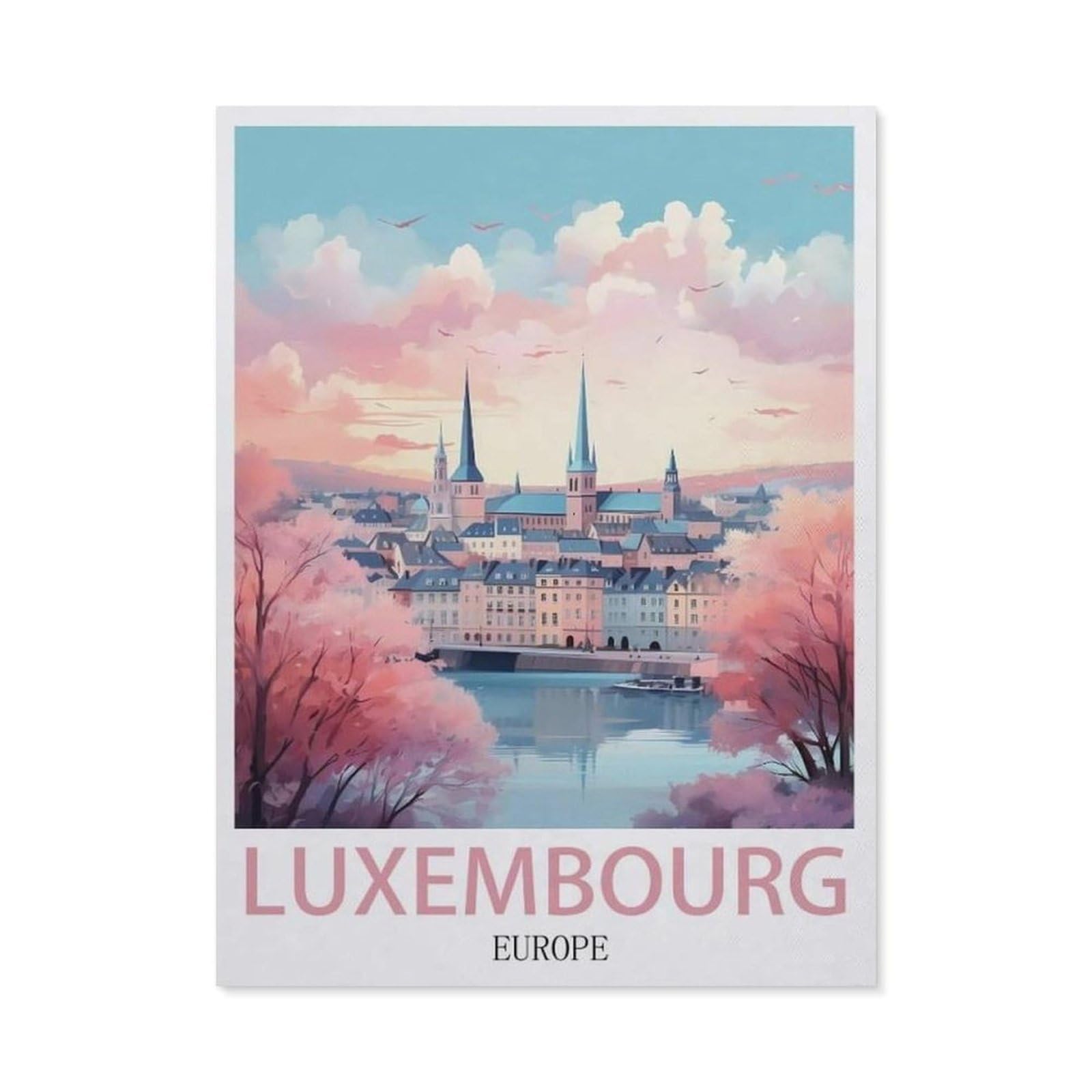 Vintage Wall Decor Metal Poster Plaque，Luxembourg Luxemeourg
