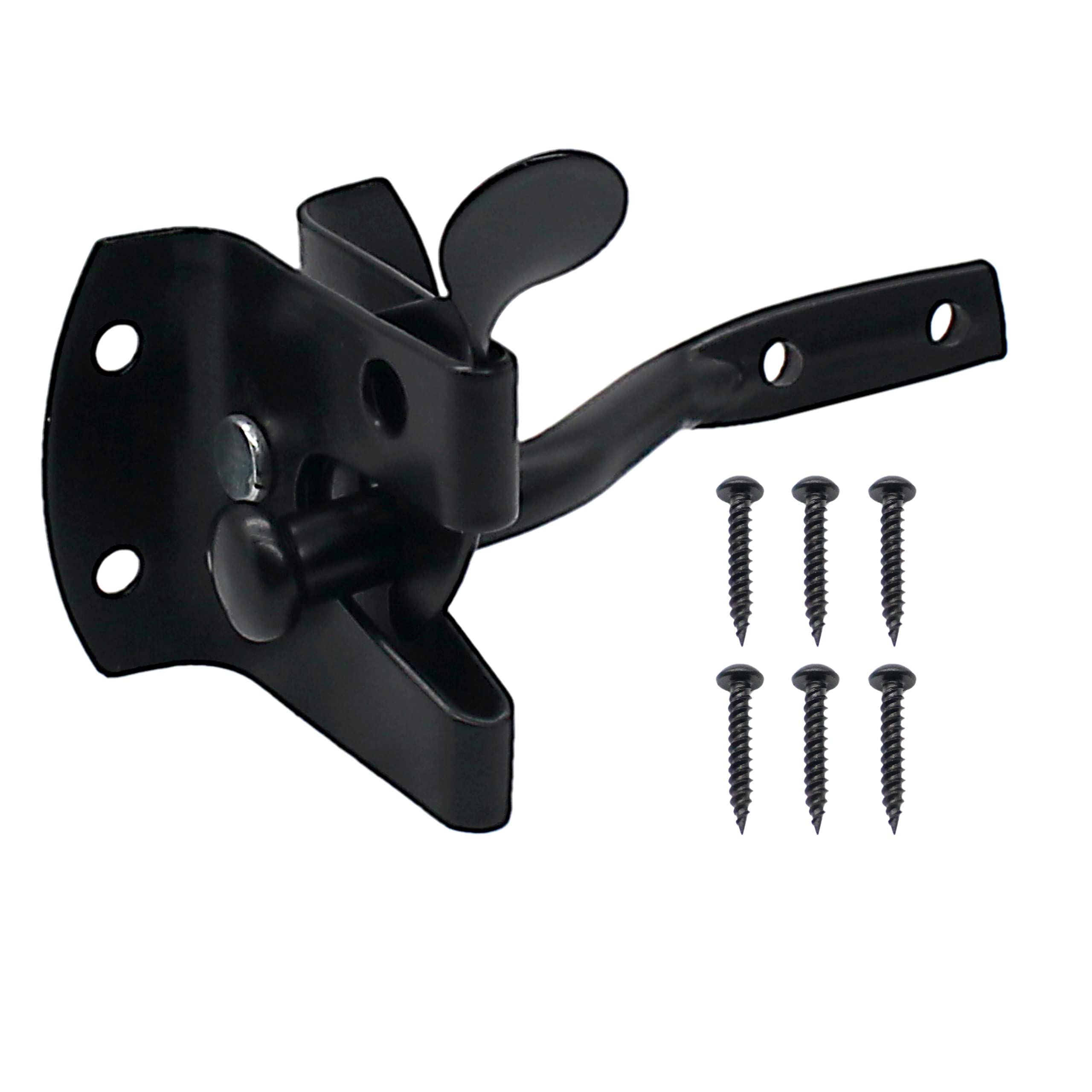 Eai Silver Auto Gate Latch Padlockable Catch Black