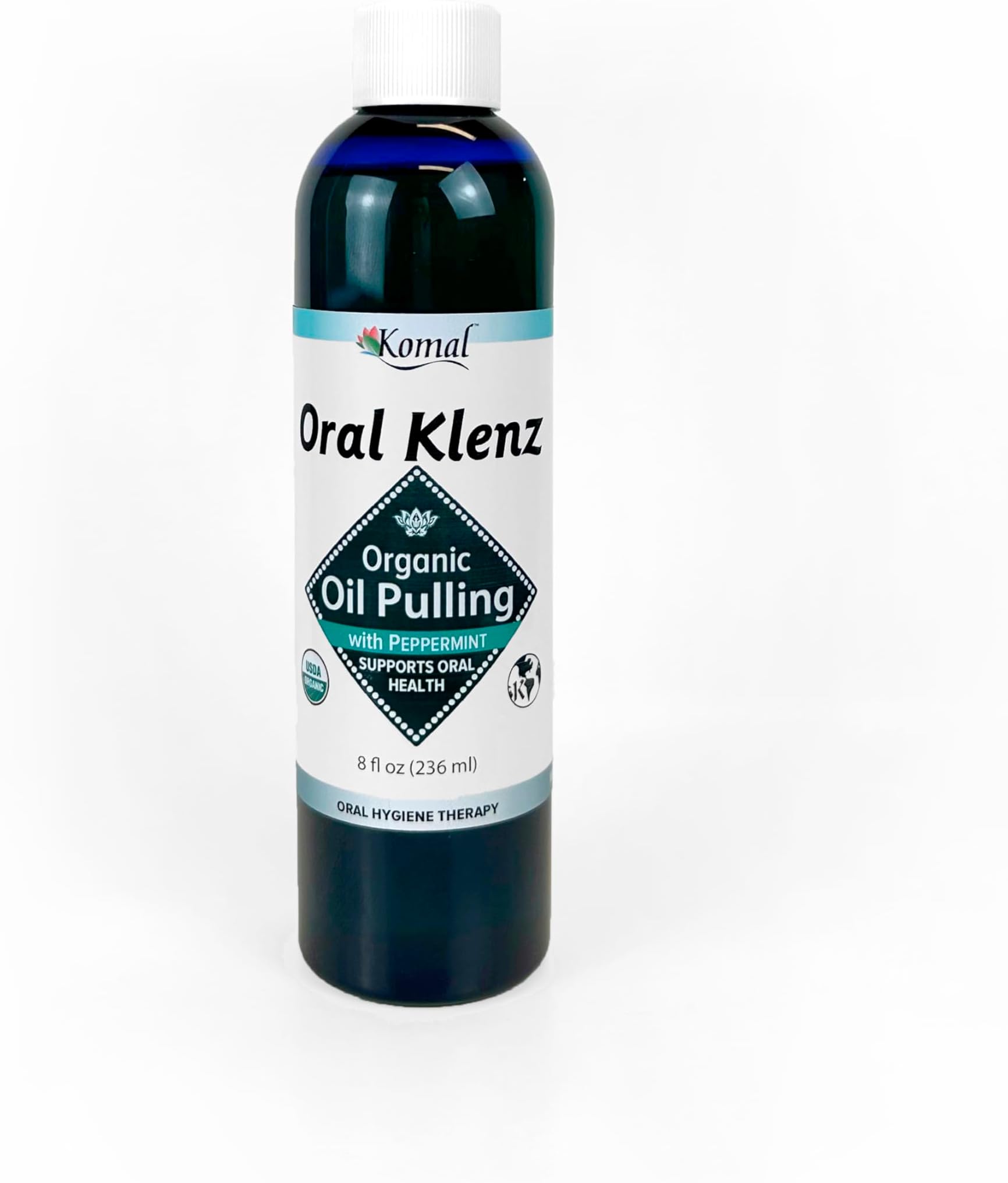 Oral Klenz Peppermint, Ayurvedic Oil Pulling with Turmeric & Coconut Oil, USDA Certified Organic, 8 fl oz