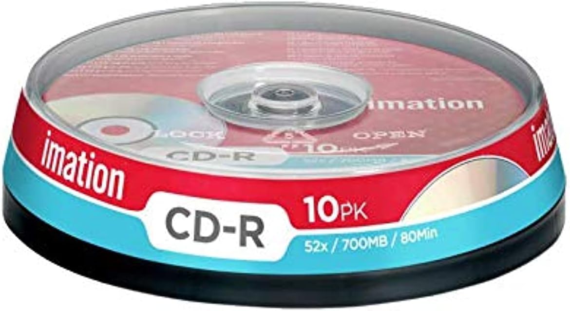 Imation 700MB/80-Minute 52x CD-R, 10 Discs Spindle Base
