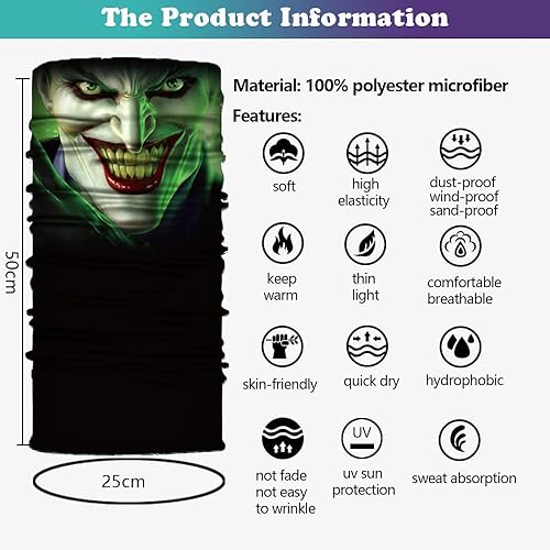 Miniatura 3 de Máscara de Polaina para el Cuello, Bandana Gáiter Cobertura Facial Máscara Protección Solar UV, Pasamontañas Calentador de Cuello, Bufanda Tubular