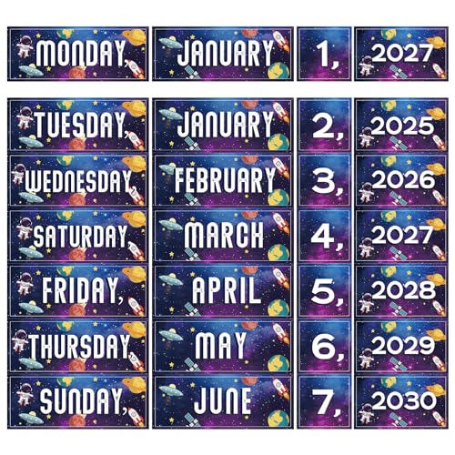 Flip Calendar for Classroom Space Flip Calendar Set Galaxy Space