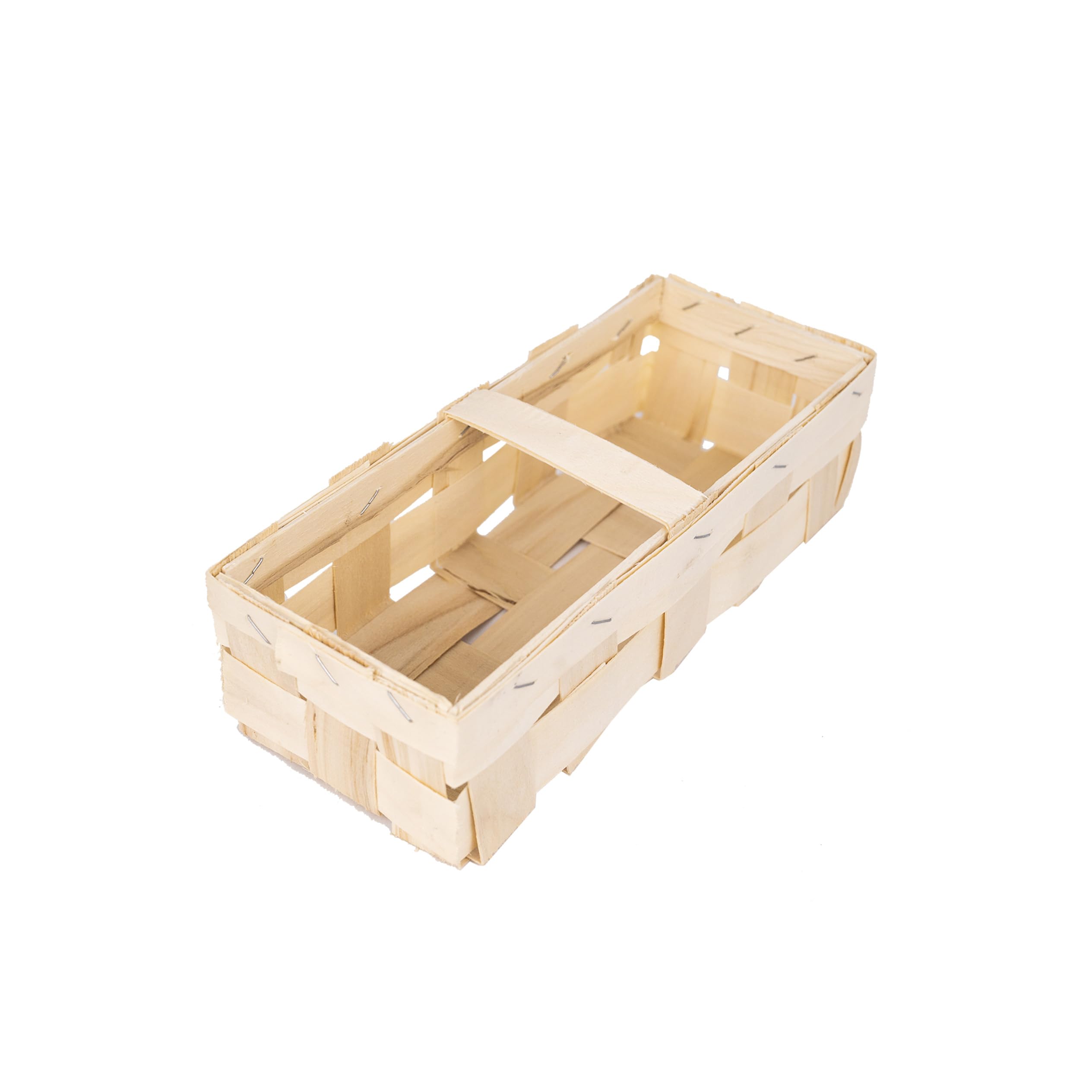 IFLO® Spankorb Holz Hell 28,5x11,5x7,5 cm / 37x15x11 cm für Küche, Bad & Deko, 6er-Set