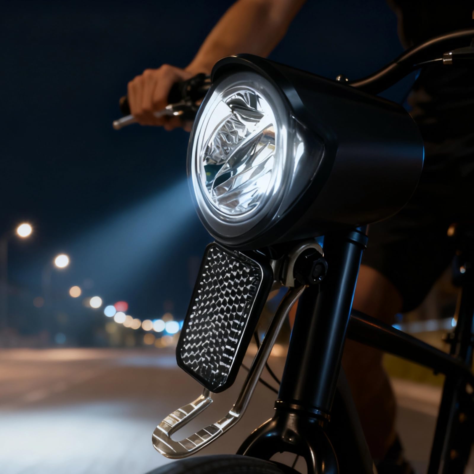 Luce per bicicletta elettrica con connettore a 2 pin, faro LED da 6 V a 60 V, con spina impermeabile, luce anteriore e supporto in metallo per una guida sicura di notte e in giro